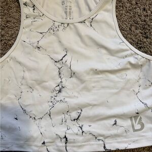 BuffBunny White Marble Crop Top